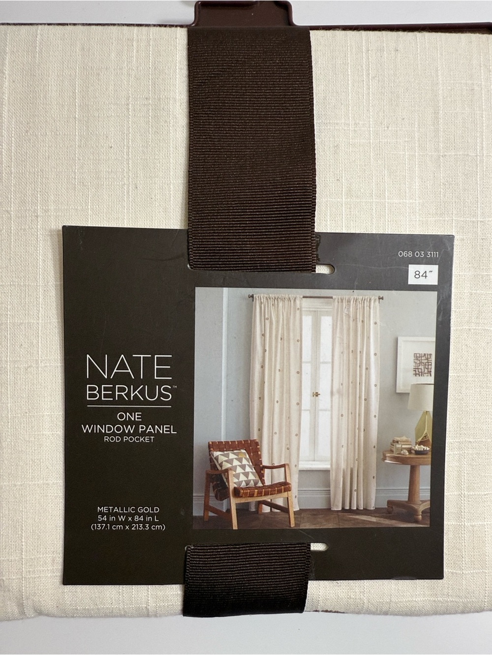 Nate Berkus Metallic Gold Window Curtain Panel (2 Panels) - Picture 4 of 7